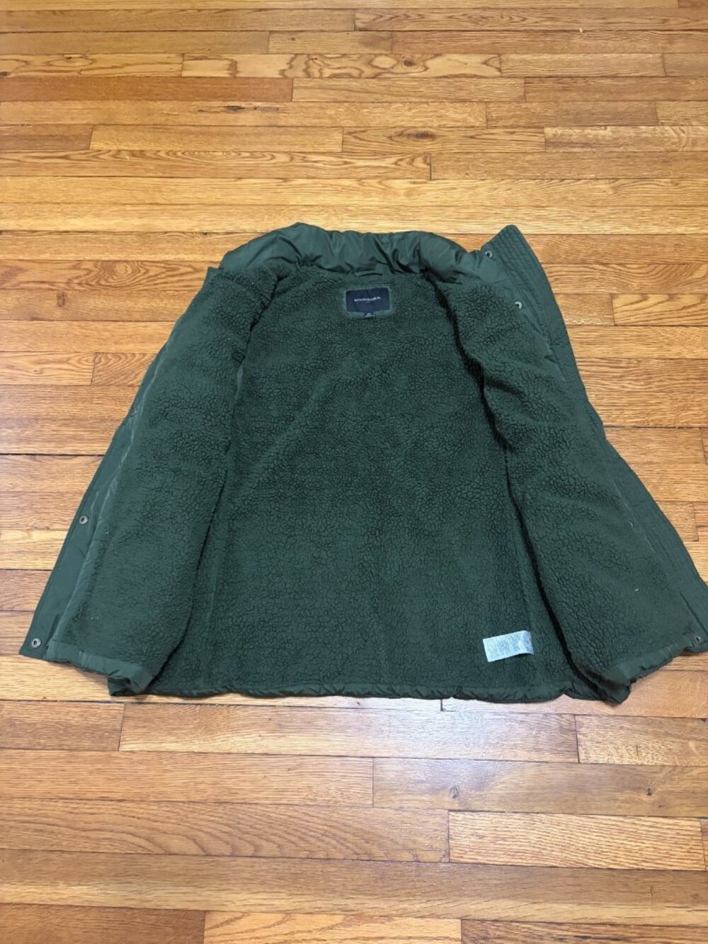 Banana Republic Womens Puffer Vest Size XL Green Fleece Lined Full Zip Insulated - Picture 5 of 6